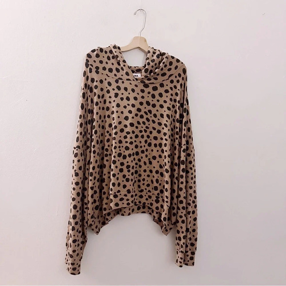 LNA Revolve Leopard Animal Print Hoodie Super Soft Cozy Pull Over Plus Size - Picture 2 of 5
